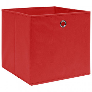Cutii depozitare, 4 buc., roșu, 32x32x32 cm, textil - Img 2