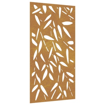Decor de perete 105x55 cm design frunze bambus oțel Corten - Img 2
