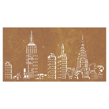 Decor perete de grădină 105x55 cm design orizont oțel Corten - Img 4