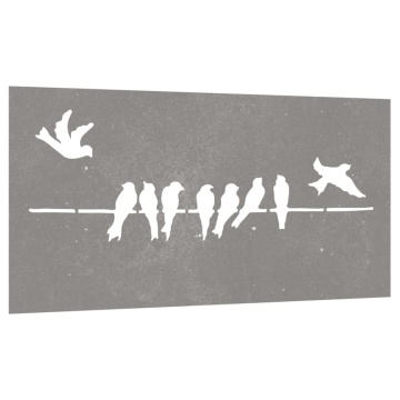 Decorațiune perete grădină 105x55 cm design păsări oțel Corten - Img 3