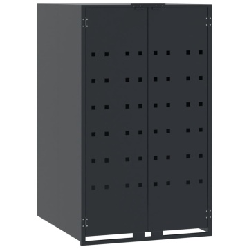 Depozitare coș gunoi cu roți 1 coș antracit 69x79x117 cm oțel - Img 2