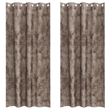 Draperii 2 piese cu œillets cappuccino 260x140 cm - Img 2