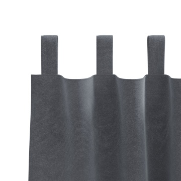 Draperii blackout cu bucle de agățare 2 buc Super Gri deschis Catifea - Img 4