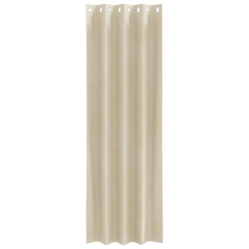 Draperii blackout cu inele 2 buc Crem Catifea - Img 3