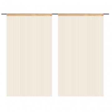 Draperii cu franjuri, 2 buc., 140 x 250 cm, bej - Img 1