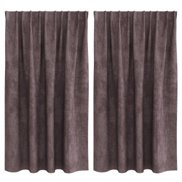 draperii din catifea 2 piese cu ochiuri maro 140x140 cm - Img 2