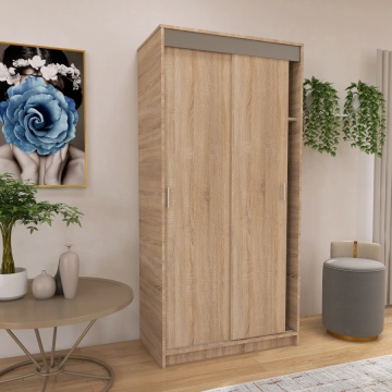 Dressing Barcelona, 200x100x50 cm, Culoare Sonoma din pal de 18 mm - Img 1
