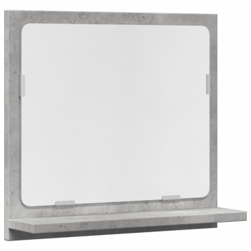 Dulap baie cu oglindă, gri beton, 40x11x37 cm, lemn prelucrat - Img 2