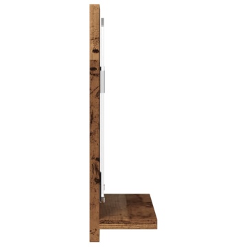 Dulap baie cu oglindă, lemn vechi, 40x11x37 cm, lemn prelucrat - Img 8