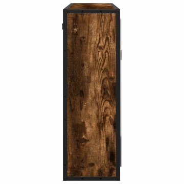 Dulap baie cu oglindă stejar fumuriu 65x20x60 cm lemn compozit - Img 5