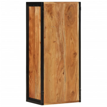 Dulap baie de perete, 40x30x90 cm, lemn masiv de acacia și fier - Img 8