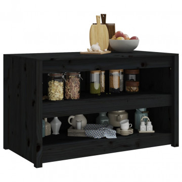 Dulap bucătărie de exterior negru, 106x55x64 cm, lemn masiv pin - Img 3
