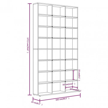 Dulap CD-uri, stejar fumuriu, 102x23x177,5 cm, lemn prelucrat - Img 5