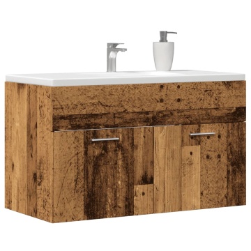 Dulap chiuvetă baie, lemn vechi, 80x38,5x46 cm, lemn prelucrat - Img 1