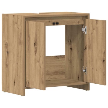 Dulap chiuvetă baie, stejar artizanal 65x33x60cm lemn prelucrat - Img 5