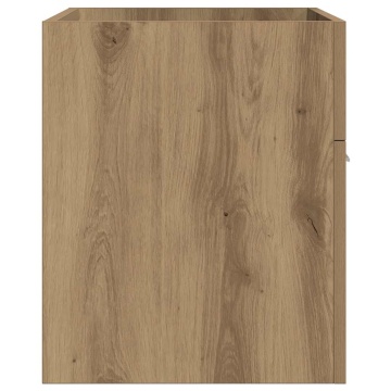 Dulap chiuvetă baie, stejar artizanal 80x38,5x46 cm lemn - Img 8