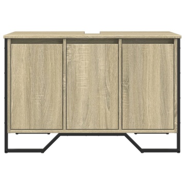 Dulap chiuvetă baie, stejar sonoma, 91x35x60 cm, lemn prelucrat - Img 4