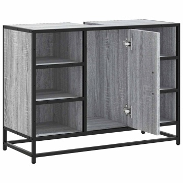 Dulap chiuveta de baie, gri sonoma, 80x33x60 cm, lemn compozit - Img 5