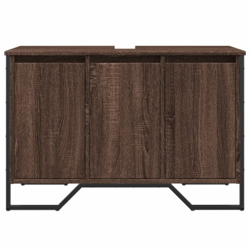 Dulap chiuvetă de baie, stejar maro, 91x35x60 cm lemn prelucrat - Img 4