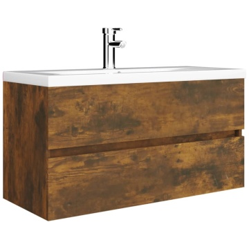 Dulap chiuvetă, stejar fumuriu, 90x38,5x45 cm, lemn prelucrat - Img 4