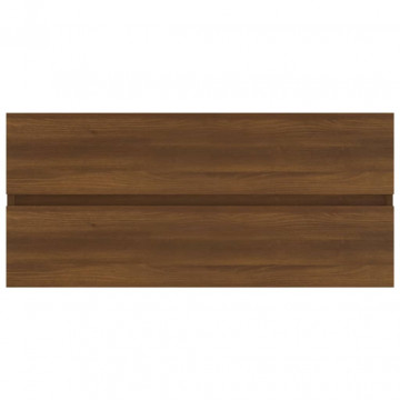 Dulap chiuvetă, stejar maro, 100x38,5x45 cm, lemn prelucrat - Img 3