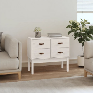 Dulap consolă, Alb, 90x40x78 cm, lemn masiv de pin - Img 1