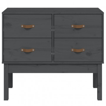 Dulap consolă, gri, 90x40x78 cm, lemn masiv de pin - Img 3
