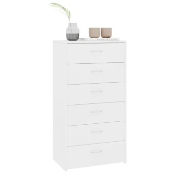 Dulap cu 6 sertare, alb, 50x34x96 cm, lemn prelucrat - Img 3