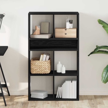 Dulap cu cărți negru 66x31x112 cm lemn prelucrat - Img 3