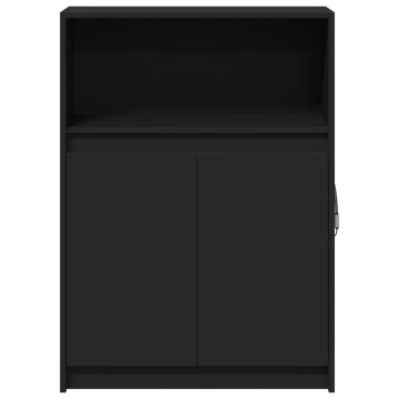 Dulap cu LED, negru, 72x34x100 cm, lemn prelucrat - Img 5