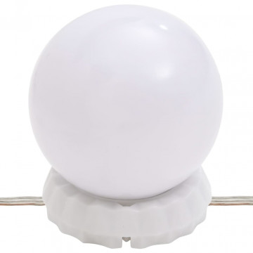 Dulap cu oglindă și LED, alb, 90x31,5x62 cm - Img 5