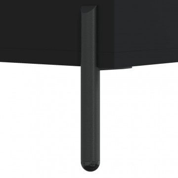 Dulap cu rafturi, negru, 69,5x32,5x90 cm, lemn compozit - Img 6