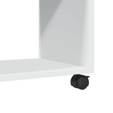 Dulap cu roți, alb, 72x33x42,5 cm, lemn prelucrat - Img 7