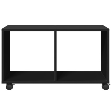 Dulap cu roți, negru, 72x33x42,5 cm, lemn prelucrat - Img 8