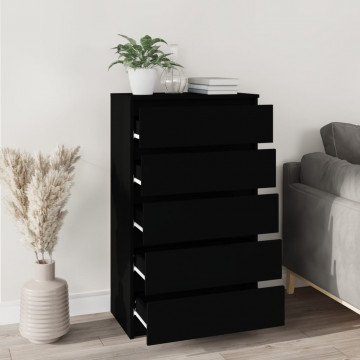 Dulap cu sertar, negru, 60x36x103 cm, lemn prelucrat - Img 3
