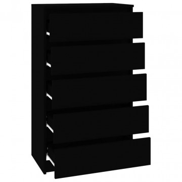Dulap cu sertar, negru, 60x36x103 cm, lemn prelucrat - Img 6