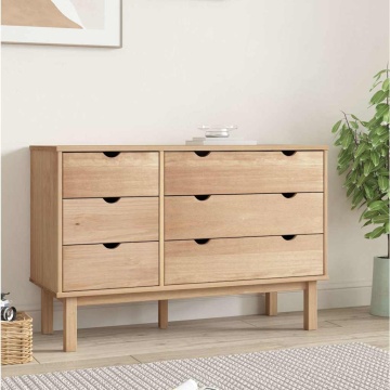 Dulap cu sertar OTTA, 111x43x73,5 cm, lemn masiv de pin - Img 1