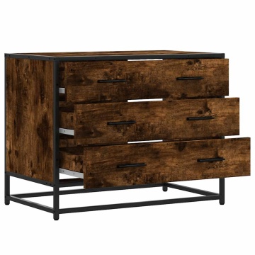 Dulap cu sertar, stejar fumuriu,70x41x56 cm, lemn prelucrat - Img 8