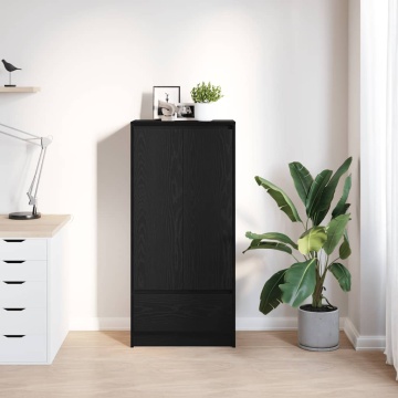 Dulap cu sertar stejar negru 55,5x34x119,5 cm lemn prelucrat - Img 3