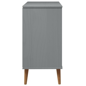Dulap cu sertare „MOLDE”, gri, 80x40x80 cm, lemn masiv de pin - Img 9