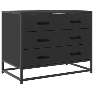 Dulap cu sertare, negru, 70x41x56 cm, lemn compozit - Img 2