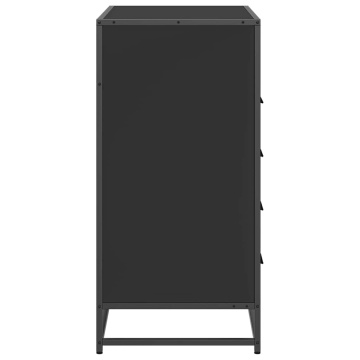 Dulap cu sertare, negru, 70x41x83,5 cm, lemn prelucrat - Img 5