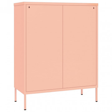 Dulap cu sertare, roz, 80x35x101,5 cm, oțel - Img 8