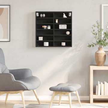 Dulap cu vitrină, negru, 60x8,5x58 cm, lemn prelucrat - Img 3