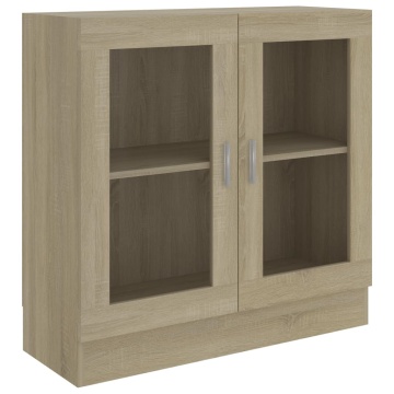 Dulap cu vitrină, stejar sonoma 82,5x30,5x80 cm lemn prelucrat - Img 2