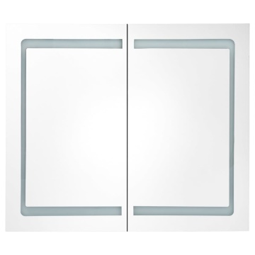 Dulap de baie cu oglindă și LED, 80x12,2x68 cm - Img 4