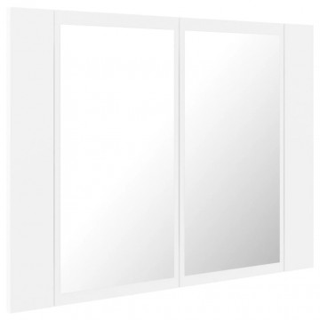 Dulap de baie cu oglindă și LED, alb, 60x12x45 cm acril - Img 7