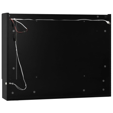 Dulap de baie cu oglindă și LED-uri, negru, 80x15x60 cm, MDF - Img 7