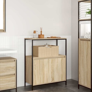 Dulap de baie cu rafturi Stejar Sonoma 76,5x35x95 cm - Img 1