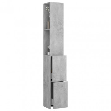 Dulap de baie, gri beton, 25x25x170 cm, PAL - Img 6